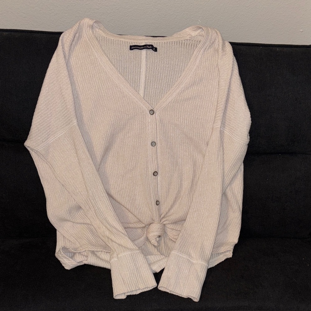 Cream Button-Up Cardigan